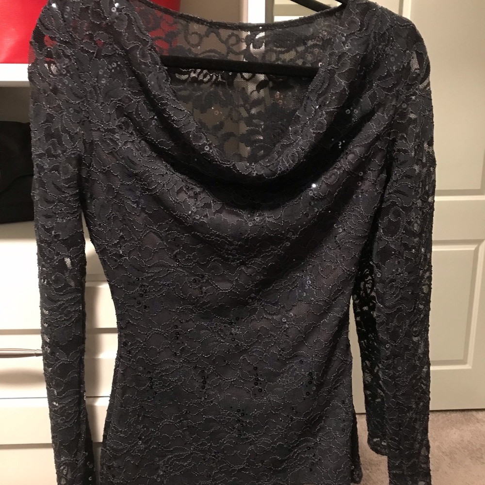 Boston Proper Drape Cowl Lace Top